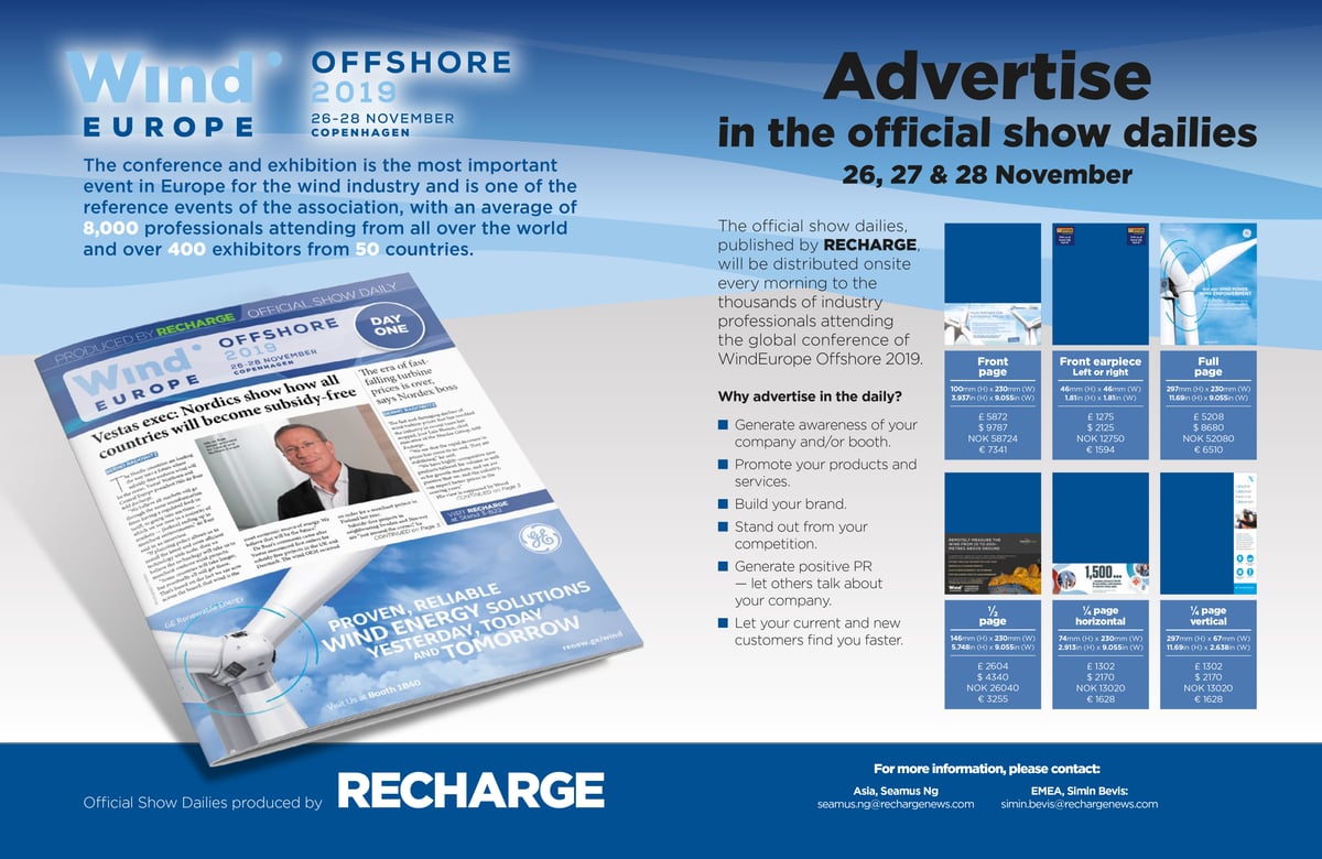 WindEurope Offshore Dailies 2019 double page